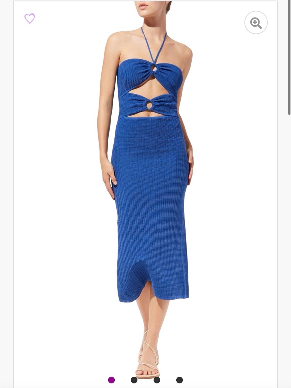 SOLID & STRIPED Royal Blue Cutout Halter Midi Dress